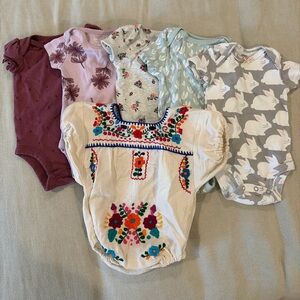 Bundle of Baby Girl Short Sleeve Bodysuits